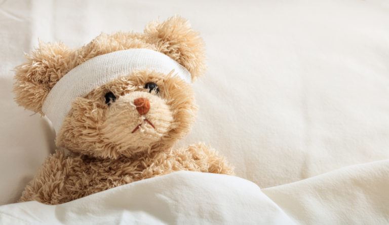 Teddy Bear Sick in The Hospital